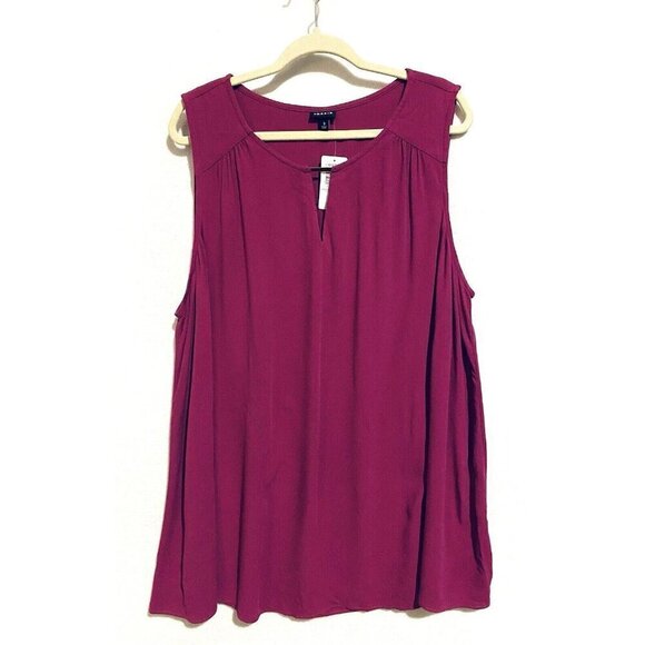 Torrid Top Womens 3X Boysenberry Rayon Crepe Metal Keyhole Tank Career Casual - Picture 2 of 9